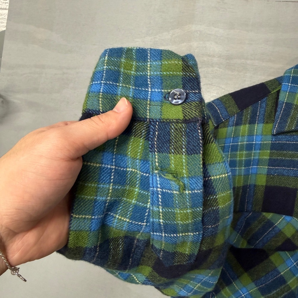 Pendleton Wool Plaid Flannel Loop Collar 60s Shir… - image 8